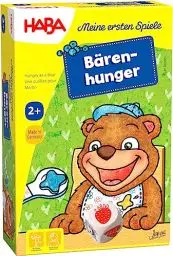 Produktbild: HABA 301257 300171 - Meine ersten Spiele – Bärenhunger | Lustige Spielesammlung für 1-3 Spieler ab 2 Jahren | Mit süßem Bären-Aufsteller zum Füttern