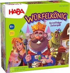 Produktbild: HABA 303485 - Würfelkönig, kniffeliges Zockerspiel für 2-5 Spieler ab 8 Jahren, spannendes Gesellschaftsspiel für die ganze Familie, Rood