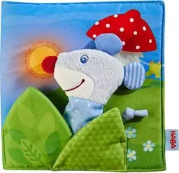 Produktbild: HABA 304211 - Stoffbuch Gute Nacht, viel Erzählspaß für Babys ab 6 Monaten, inklusive Maus als Fingerfigur, prima Geschenk zur Geburt und Taufe