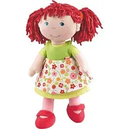Produktbild: HABA Puppe Liese, 30cm groß, Stoffpuppe mit ausziehbarer Kleidung, bei 30° waschbar, für Kinder ab 18 Monaten - 302110