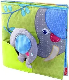 Produktbild: Haba 300146 - Stoffbuch Elefant Egon, weiches Knisterbuch mit vielen Fühl- und Spieleffekten, wunderschön gestaltetes Babyspielzeug ab 6 Monaten (Die Verpackung kann variieren)