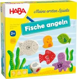 Produktbild: Haba 4983 - Meine ersten Spiele Fische angeln, spannendes Angelspiel mit bunten Holzfiguren, Lernspiel und Holzspielzeug ab 2 Jahren, Motorikspielzeug