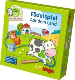 Produktbild: Haba 5580 - Meine erste Spielwelt Bauernhof Fädelspiel auf dem Land, liebevoll gestaltetes Lernspiel und Motorikspielzeug ab 18 Monaten, Holzspielzeug mit Bauernhofmotiven