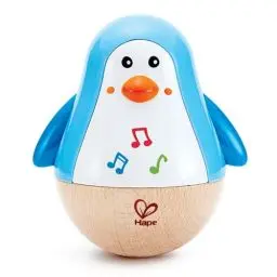 Produktbild: Hape Stehauf-Pinguin, Stehaufmännchen aus Holz, blau, Babyspielzeug ab 6 Monate, Motorikspielzeug aus Holz