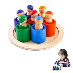 Produktbild: Promise Babe Regenbogen Figur Holzspielzeug Klein Kinder Montessori Spielzeug Holzspielzeug Pädagogisches Lernspielzeug Sortierspiel Holzpuzzle Weihnachten Geburtstag Geschenk ab 3 Jahre