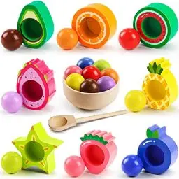 Produktbild: Seagoal Montessori Spielzeug ab 1 Jahr | Baby Motorikspielzeug Obst Holzspielzeug | Kinder Lernspielzeug Geschenk für Baby Mädchen Jungen 2 3 4 Jahre