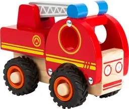 Produktbild: small foot Feuerwehrfahrzeug aus Holz, gut greifbar, mit gummierten, bodenschonenden Rädern, ab 18 Monaten, 11075