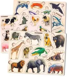 Produktbild: Spielzeug Puzzle ab 1 2 3 Jahre - Montessori Holz Steckpuzzle für Kinder ab 4 von QUOKKA - Lernspielzeug für Mädchen and Jungen
