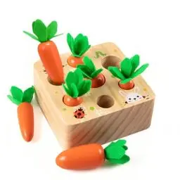 Produktbild: XIAPIA Holzspielzeug ab 1 Jahr | Baby Motorik Spielzeug für 12 Monate Jungen und Mädchen | Montessori Sortierspiel Holzpuzzle Karottenernte | Lernspielzeug für Kinder als Geburtztag Geschenk